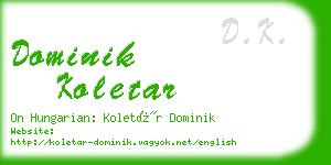 dominik koletar business card